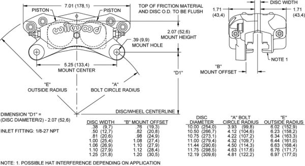 Wilwood Forged Dynalite Schematic