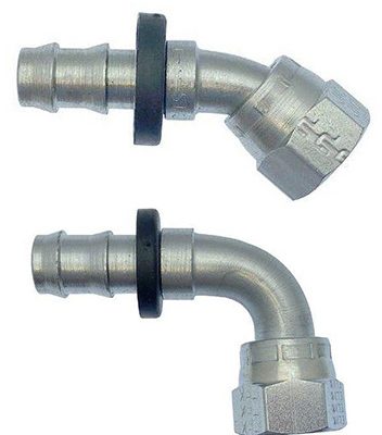 XRP push on hose end steel 45deg or 90deg