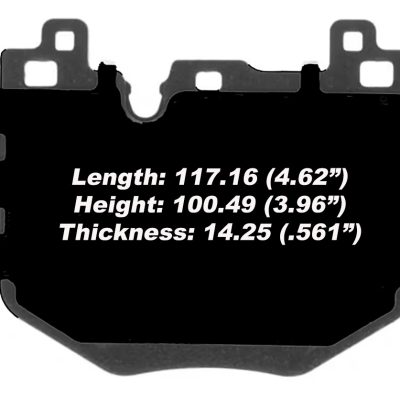 Length 117mm height 100.5mm and thickness 14.25mm